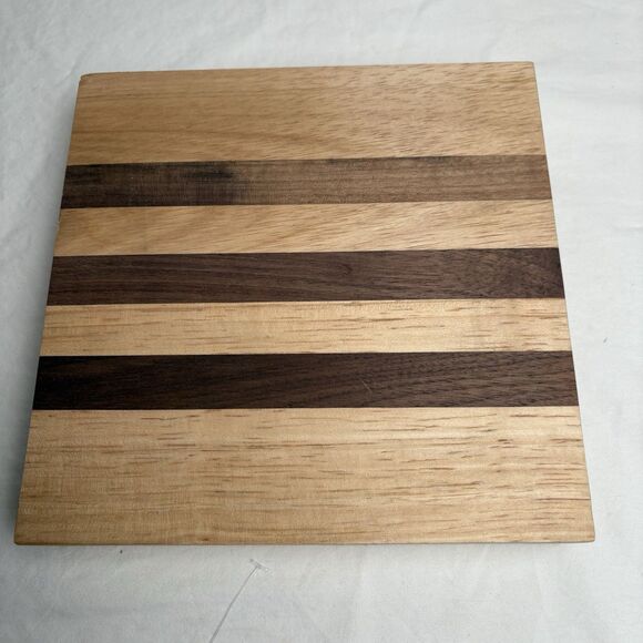 Ulu Chopping Bowl Board Medium Wood Stripe 8”x8” - Picture 7 of 16